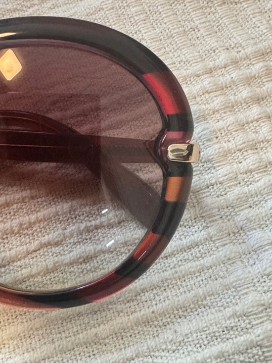 Emilio Pucci Oversized Round Sunglasses Acetate Multicolor Stripe Italy Gold main image 5